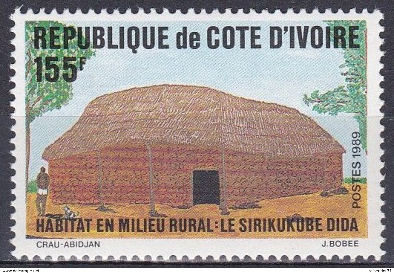 Elfenbeinküste Ivory Coast Cote D'Ivoire 1989 Kultur Culture Wohnen Housing Gebäude Building, Mi. 996 ** - Côte D'Ivoire (1960-...)