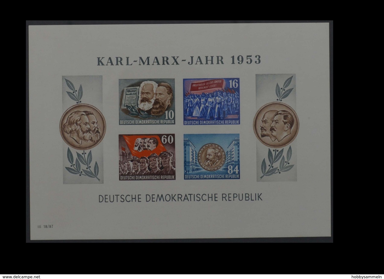 1953, DDR, Karl Marx Block, MiNr. Block 9B, **, Y I - Other & Unclassified