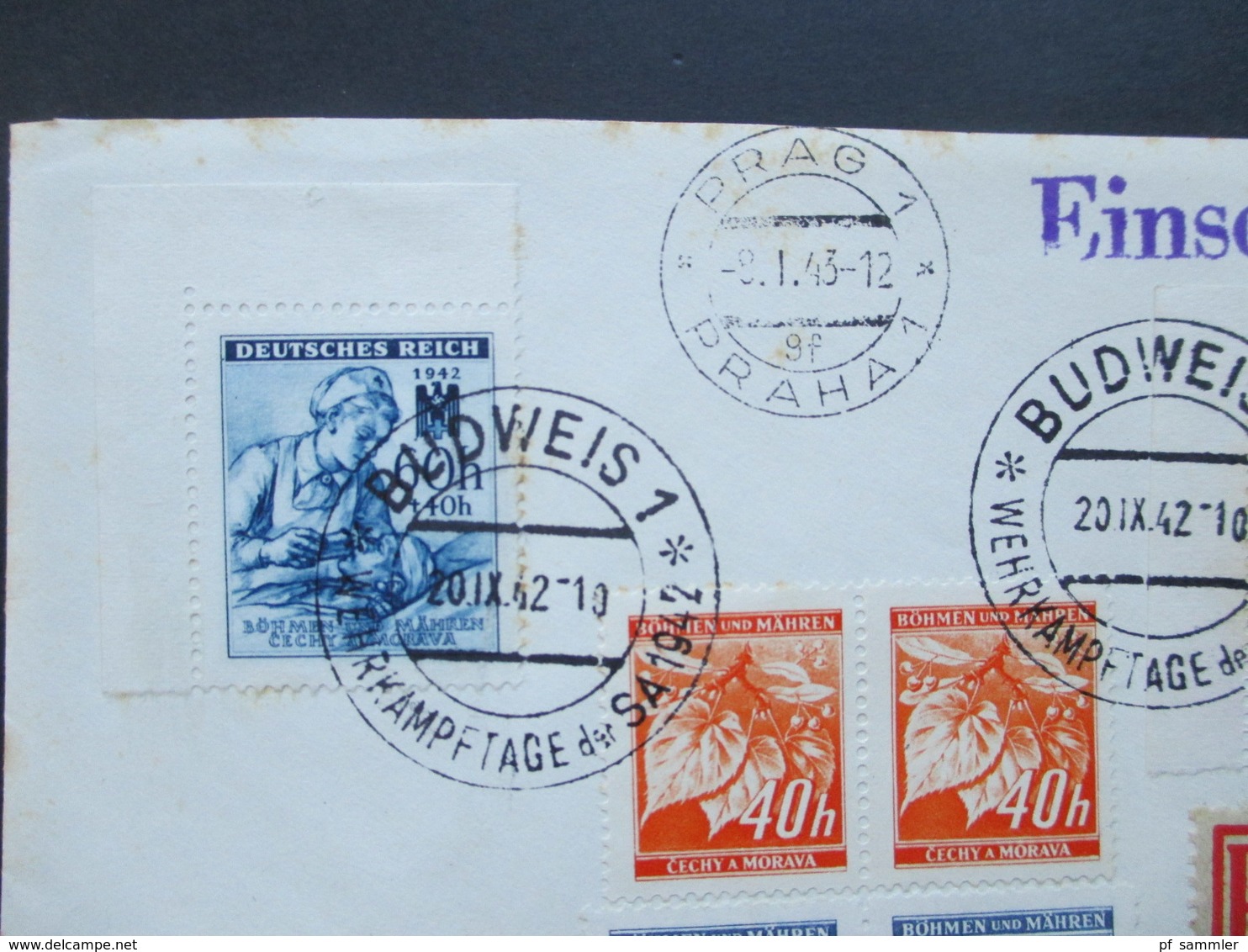 Böhmen Und Mähren 1942 / 43 SST / Sonderbeleg Ca. 3 Monate Später Echt Gelaufen Prag - Berlin! R-Brief Prag 1 17830 F - Lettres & Documents