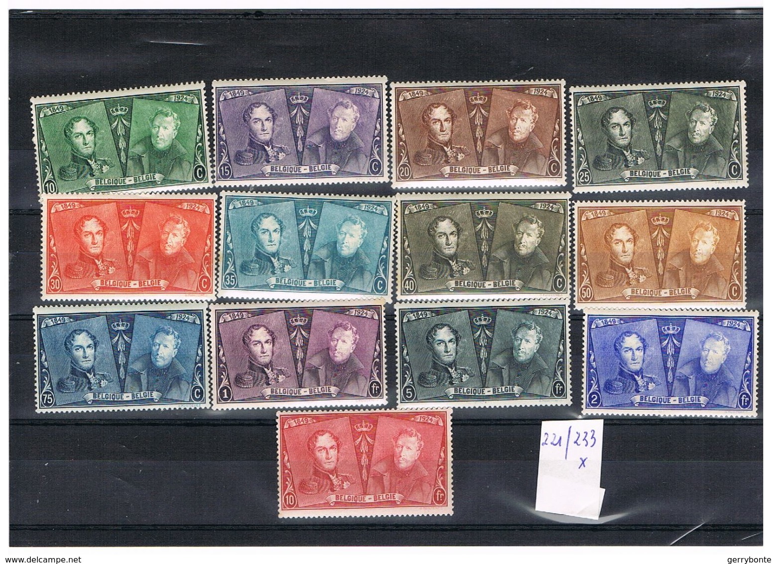 Belgique:Série 221/233 MH-3 Timbres Petit Tâches De Rouille - Neufs