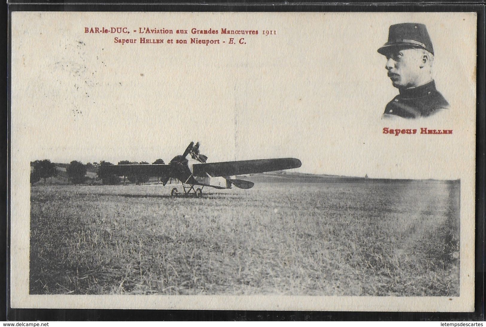 CPA 55 - Bar-le-Duc, L'Aviation Aux Grandes Manoeuvres 1911 - Sapeur Hellen Et Son Nieuport - EC - Bar Le Duc