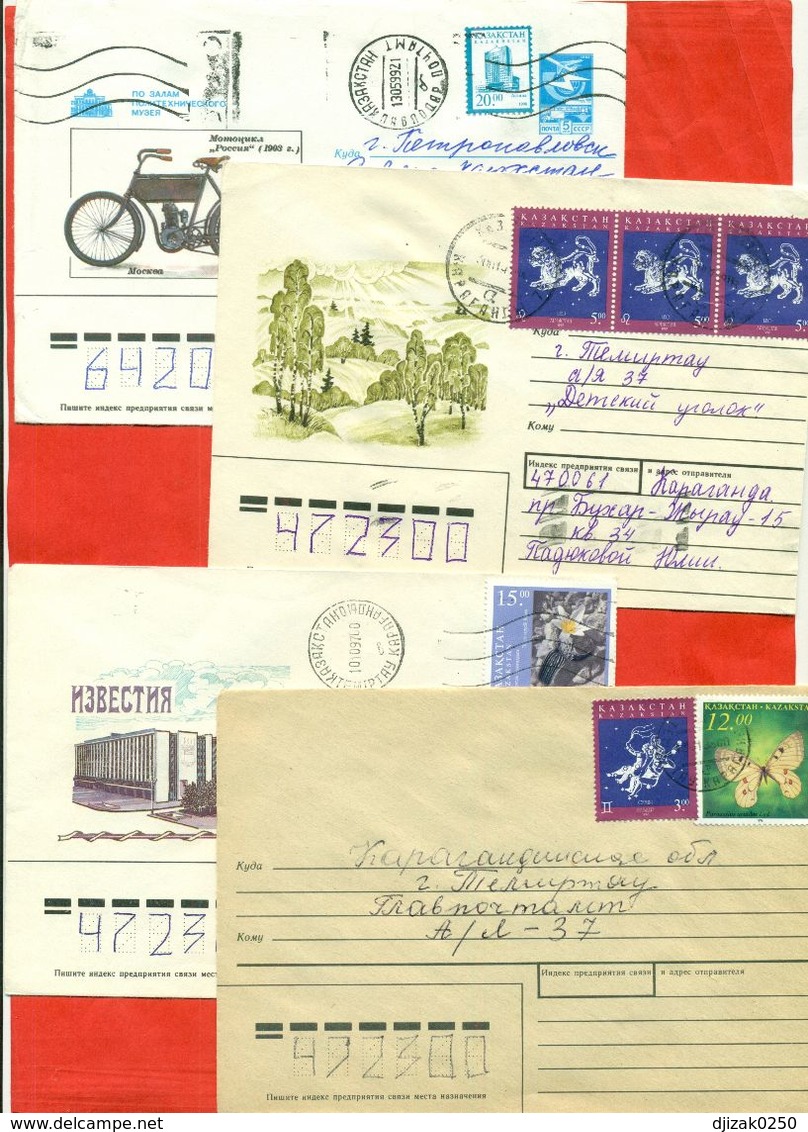 Kazakhstan.Four Envelopes Past The Mail. - Kazakhstan