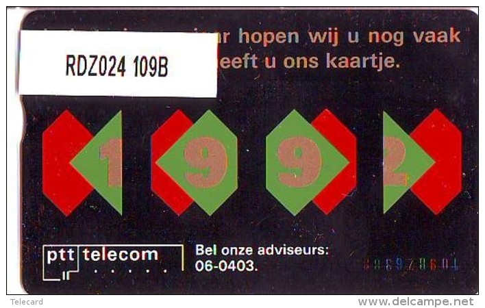 Telefoonkaart  LANDIS&amp;GYR NEDERLAND * RDZ.024 109B * Pays Bas Niederlande Prive Private  ONGEBRUIKT * MINT - Privé