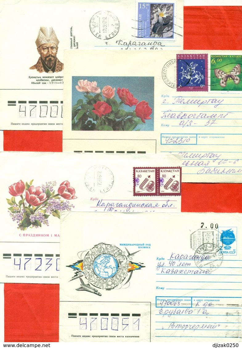 Kazakhstan.Four Envelopes Past The Mail. - Kazakhstan