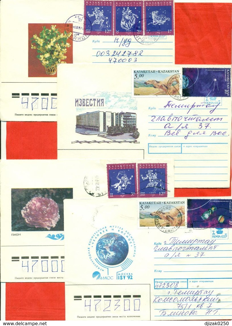 Kazakhstan.Four Envelopes Past The Mail. - Kazakhstan