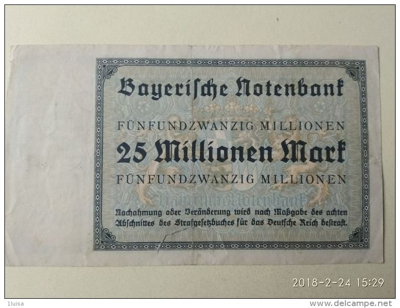 GERMANIA Munchen 25 Milioni Mark 1923 - [11] Emissioni Locali