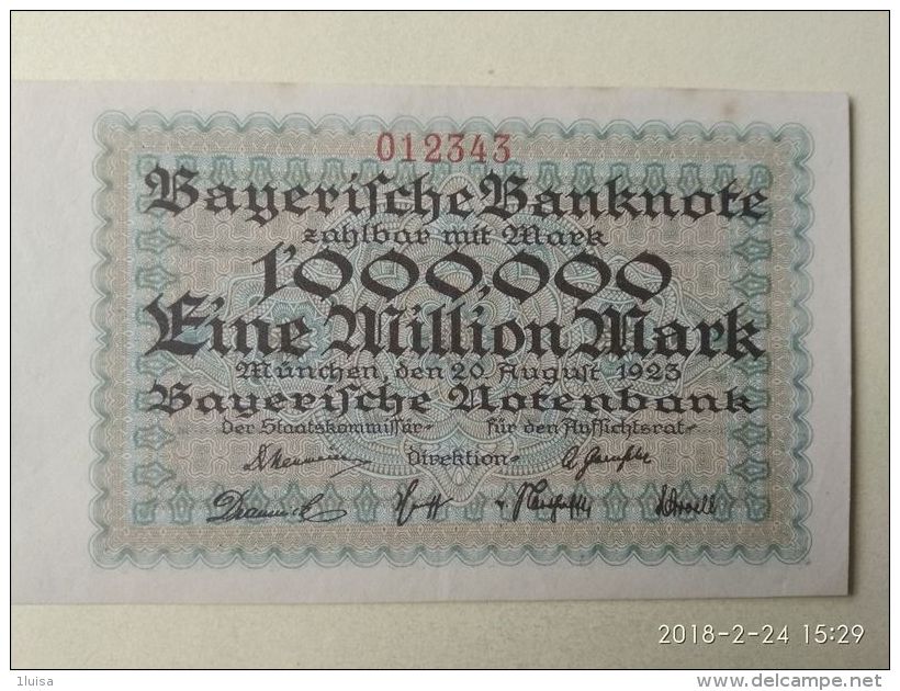 GERMANIA Munchen 1 Milione Mark 1923 - [11] Emissioni Locali