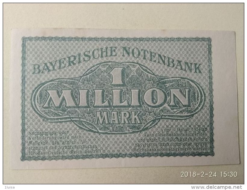 GERMANIA Munchen 1 Milione Mark 1923 - [11] Emissioni Locali