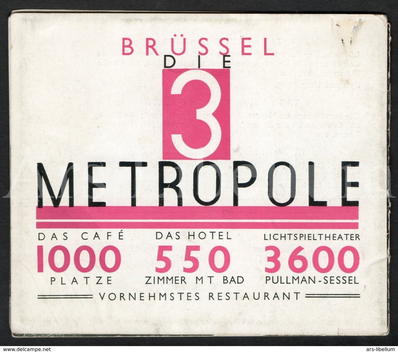 Hôtel Metropole / Bruxelles / Brochure / Met Geographische Kaart Van Brussel / In Het Duits / En Allemand - Geographical Maps