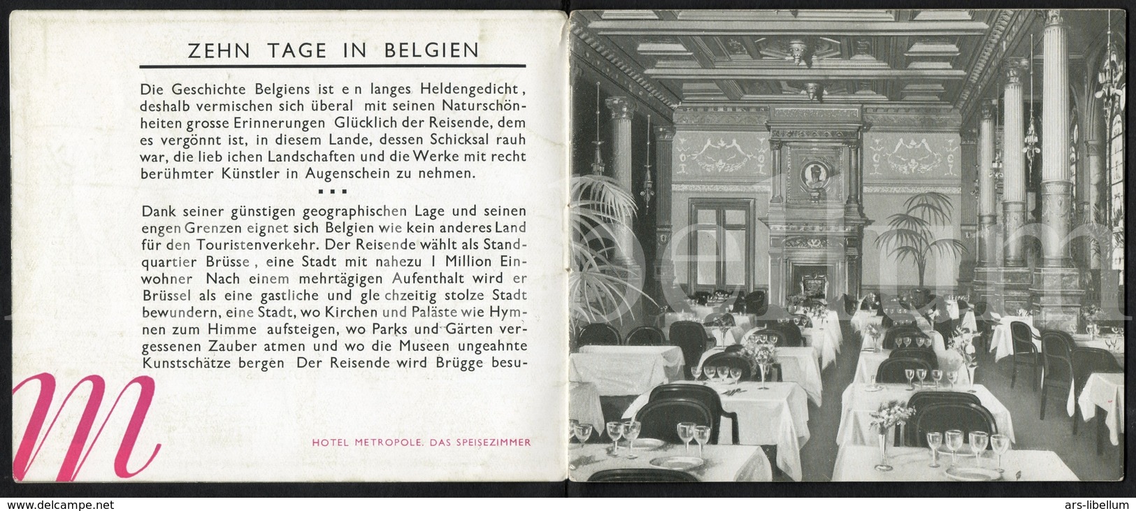 Hôtel Metropole / Bruxelles / Brochure / Met Geographische Kaart Van Brussel / In Het Duits / En Allemand - Geographical Maps