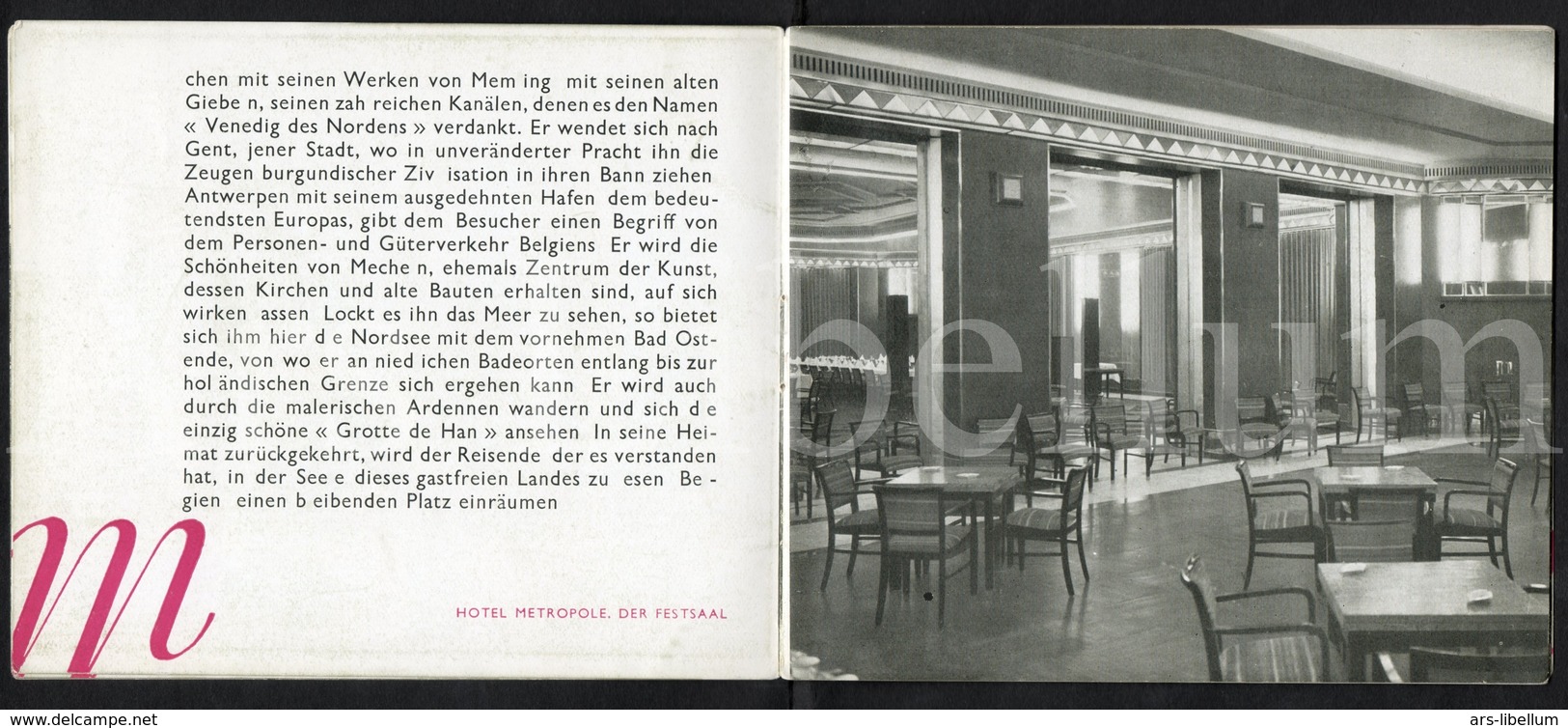 Hôtel Metropole / Bruxelles / brochure / met geographische kaart van Brussel / in het Duits / en allemand