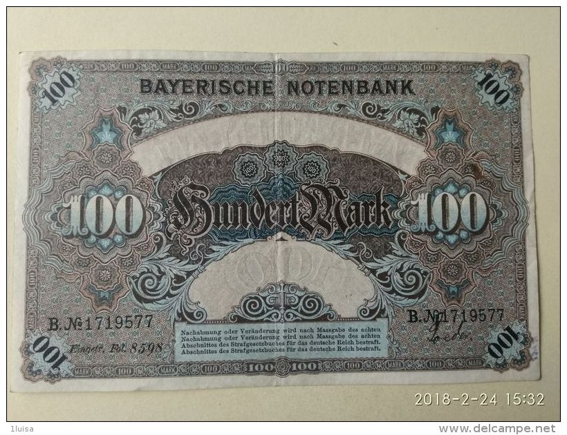 GERMANIA Munchen 100 Mark  1900 - [11] Local Banknote Issues