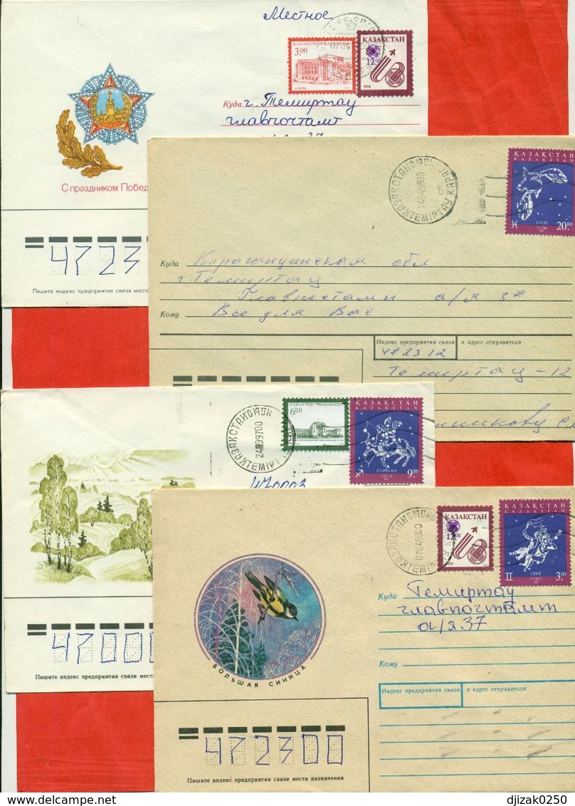 Kazakhstan.Four Envelopes Past The Mail. - Kazakhstan