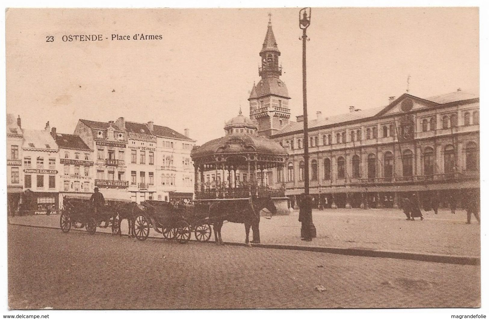 CPA PK  OSTENDE  PLACE D'ARMES  KIOSQUE  CARTE ANIMEE - Autres & Non Classés