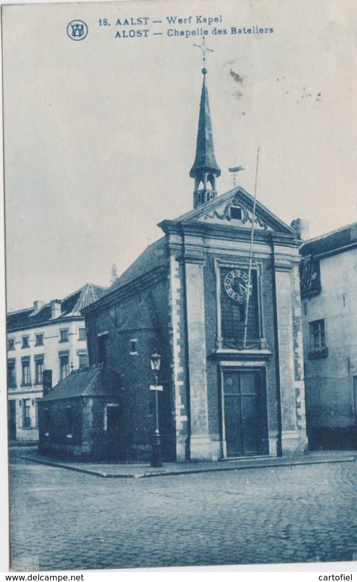 AALST-WERFKAPEL-PRACHTIGE BLAUWE KAART-VERSTUURD-1935-ZIE 2 SCANS-TOP ! ! ! - Aalst