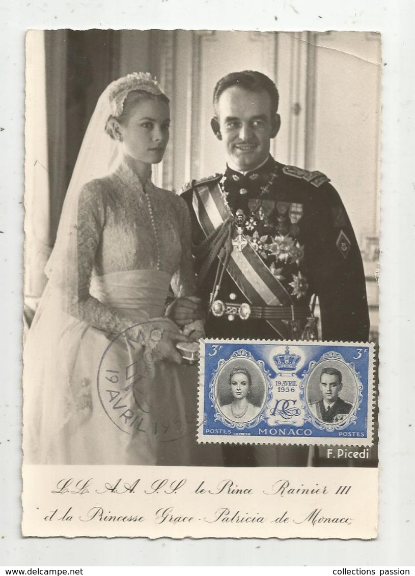 Cp, Famille Royale , L.L.A.A.S.S. Le Prince Rainier III Et La Princesse Grace Patricia , Mariage 19-4-1956 - Case Reali