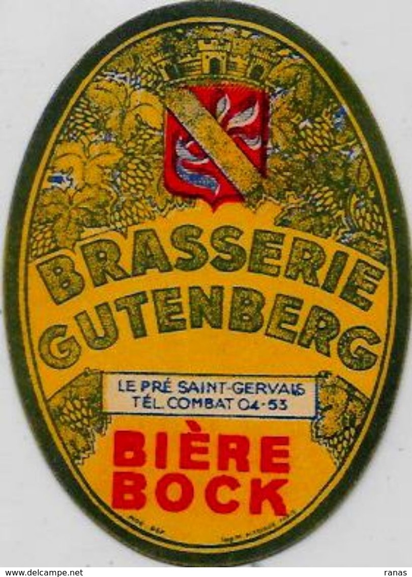 étiquette Ancienne Bière Beer Le Pré Saint Gervais  10 X 7 - Advertising