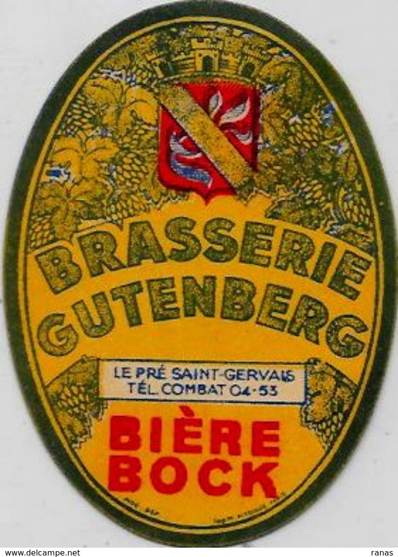 étiquette Ancienne Bière Beer Le Pré Saint Gervais  10 X 7 - Reclame