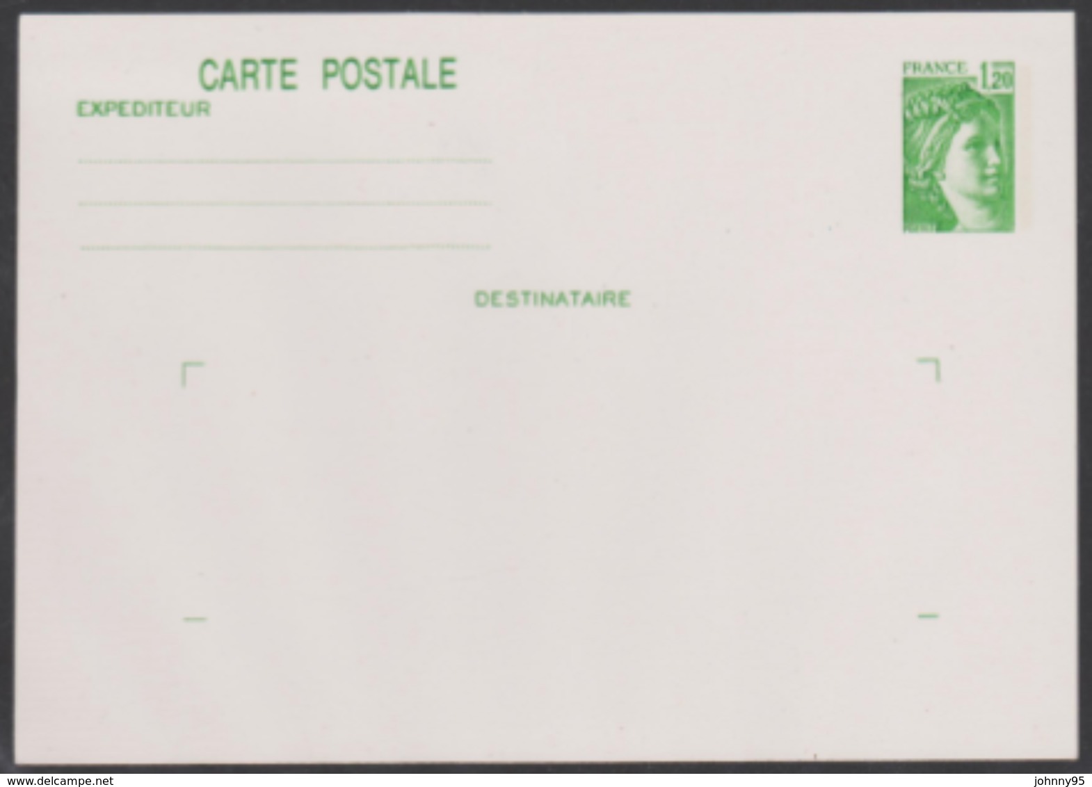 Année 1978 - 1980 - N° 2101-CP1 - Type Sabine De Gandon - 1 F. 20 Vert - Cartoline Postali E Su Commissione Privata TSC (ante 1995)