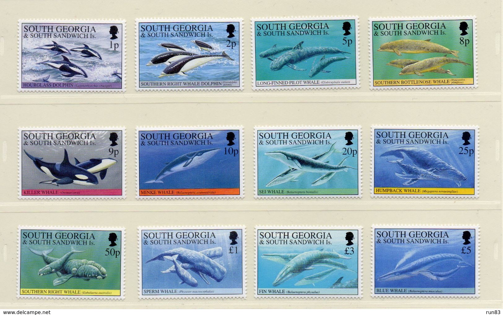 FALKLAND DEPENDENCES / Baleines Et Dauphins Superbe Série Complète 12 Valeurs Dentelées MNH Cote + 65.00 Vente 10 Euros - Falkland