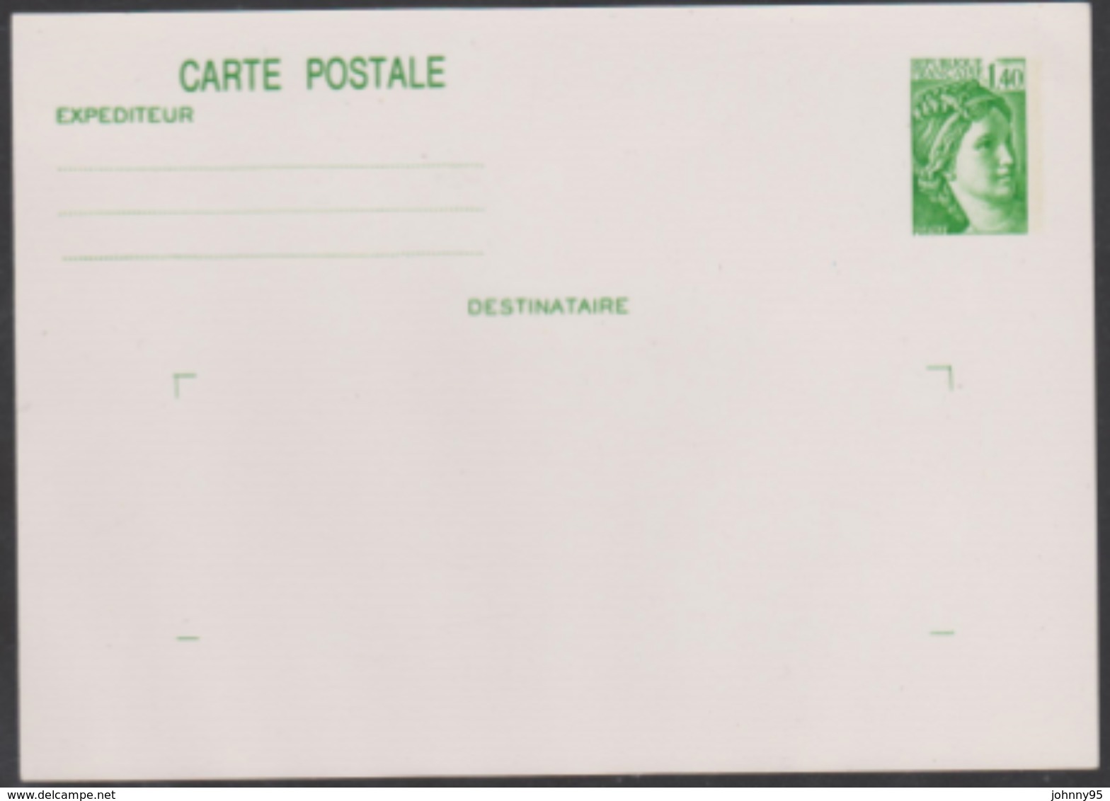 Année 1981 - N° 2154-CP1 - Type Sabine De Gandon - 1 F.40 Vert - Cartoline Postali E Su Commissione Privata TSC (ante 1995)