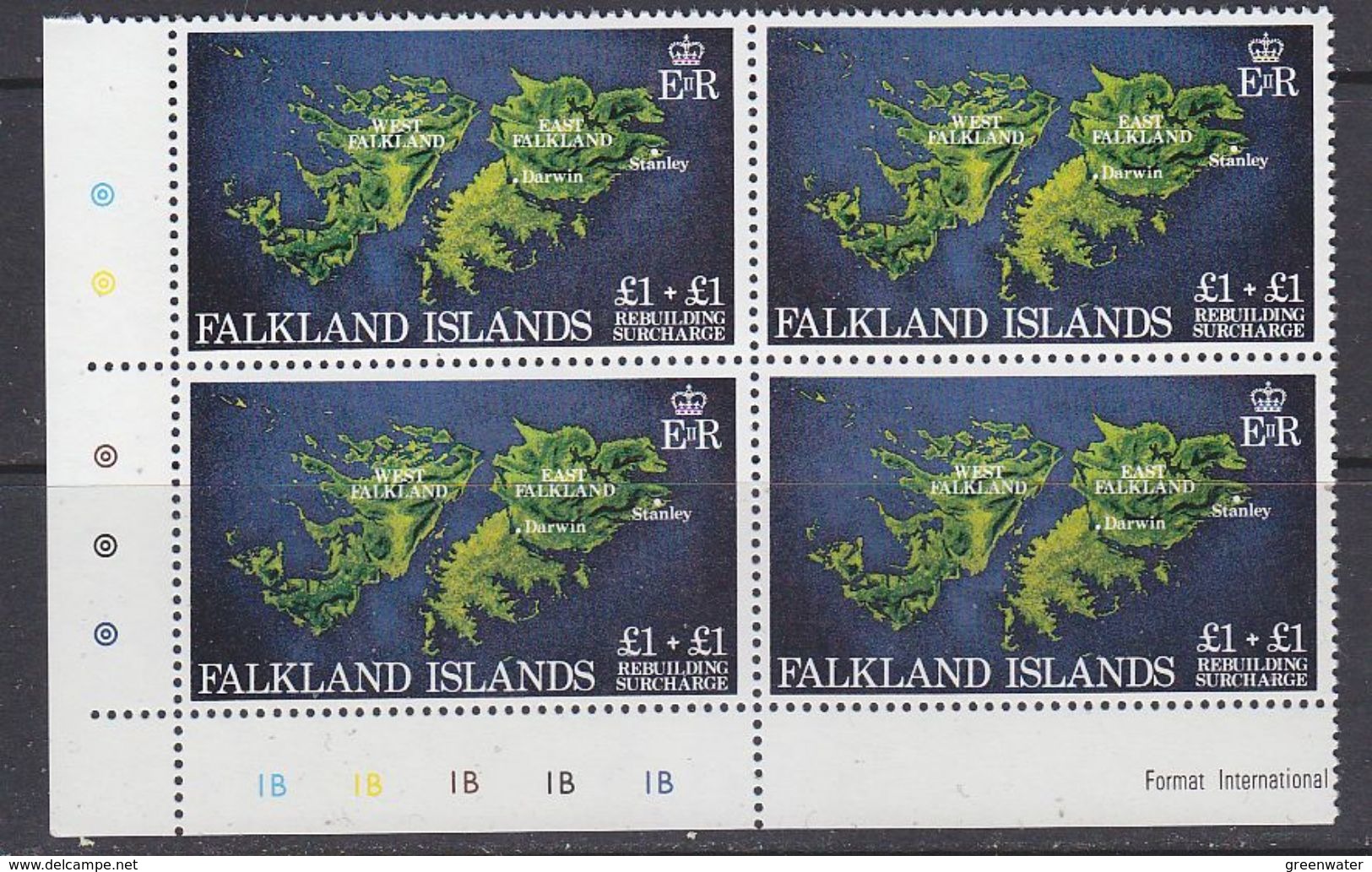 Falkland Islands 1982 Rebuilding Fund 1v Bl Of 4 (corner)  ** Mnh (37838C) - Falklandeilanden