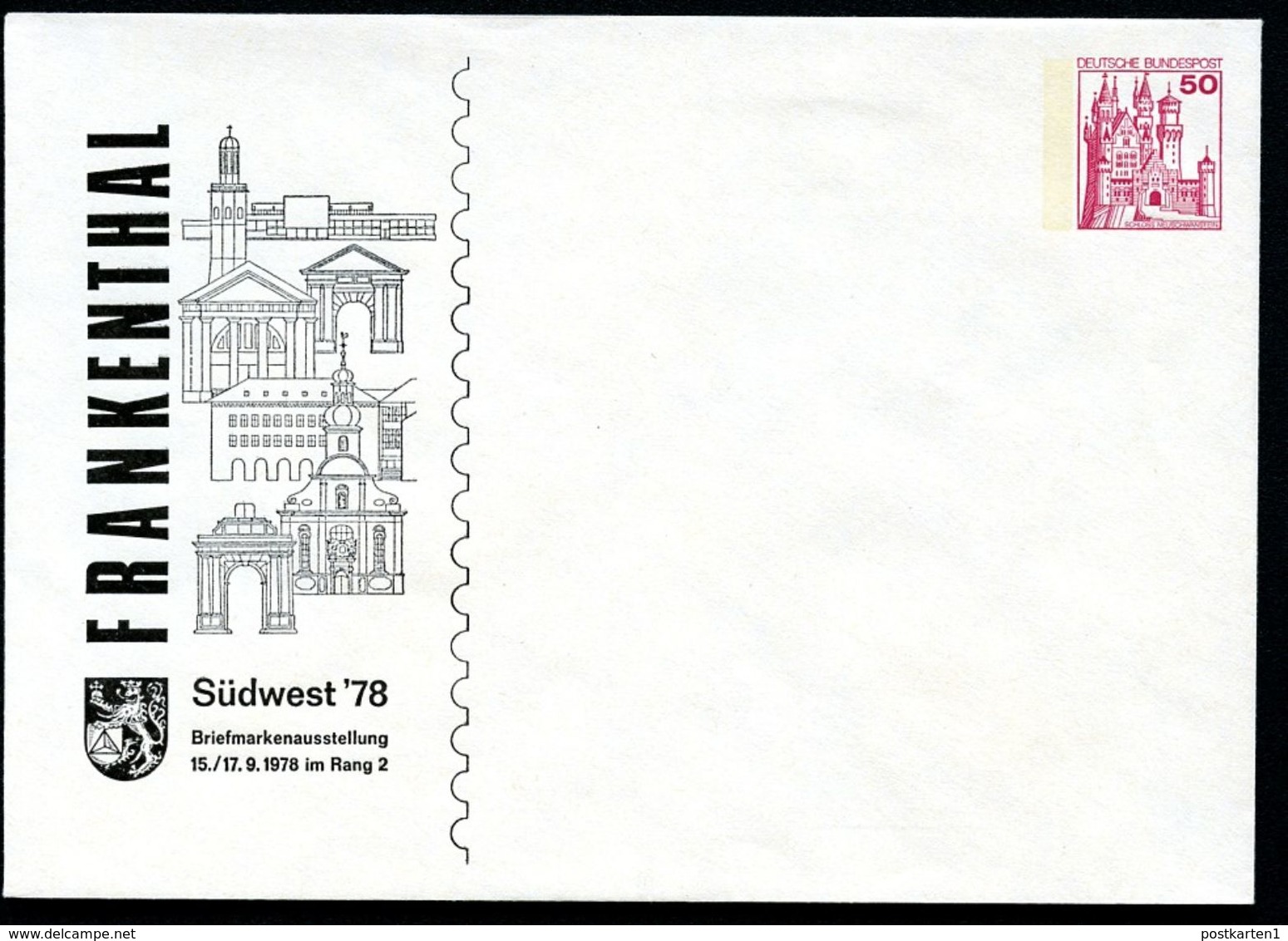 Bund PU112 D2/008 Privat-Umschlag BAUWERKE FRANKENTHAL 1978 - Private Covers - Mint