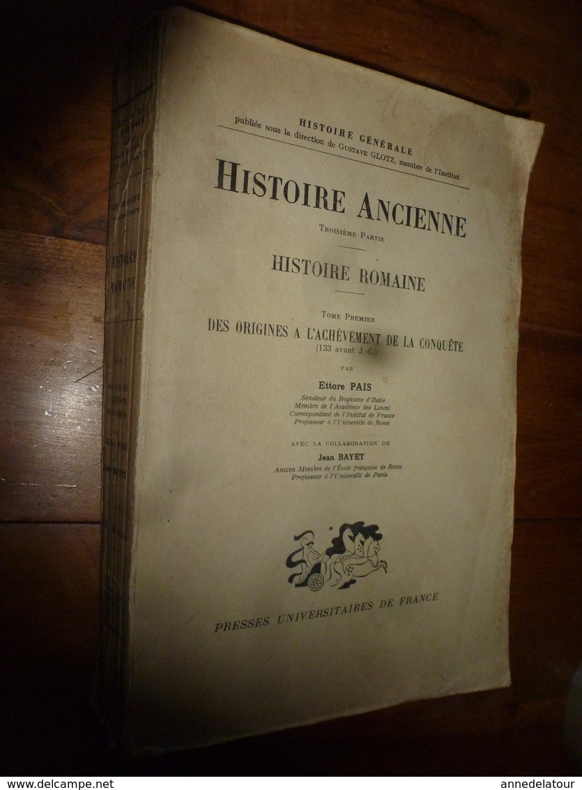 1940 HISTOIRE ANCIENNE (Romaine)  Tome 1er -des Origines à L'achèvement De La Conquète (133 Av J.C.), Par Ettore Pais - 1901-1940