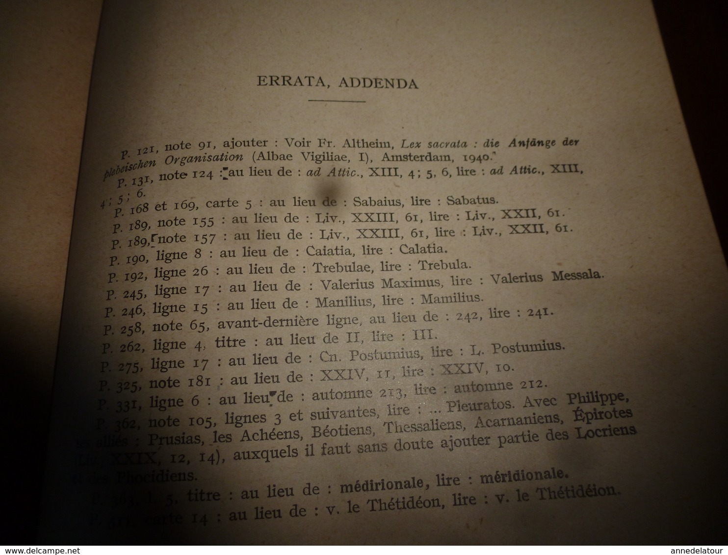 1940 HISTOIRE ANCIENNE (Romaine)  tome 1er -des origines à l'achèvement de la conquète (133 av J.C.), par Ettore Pais