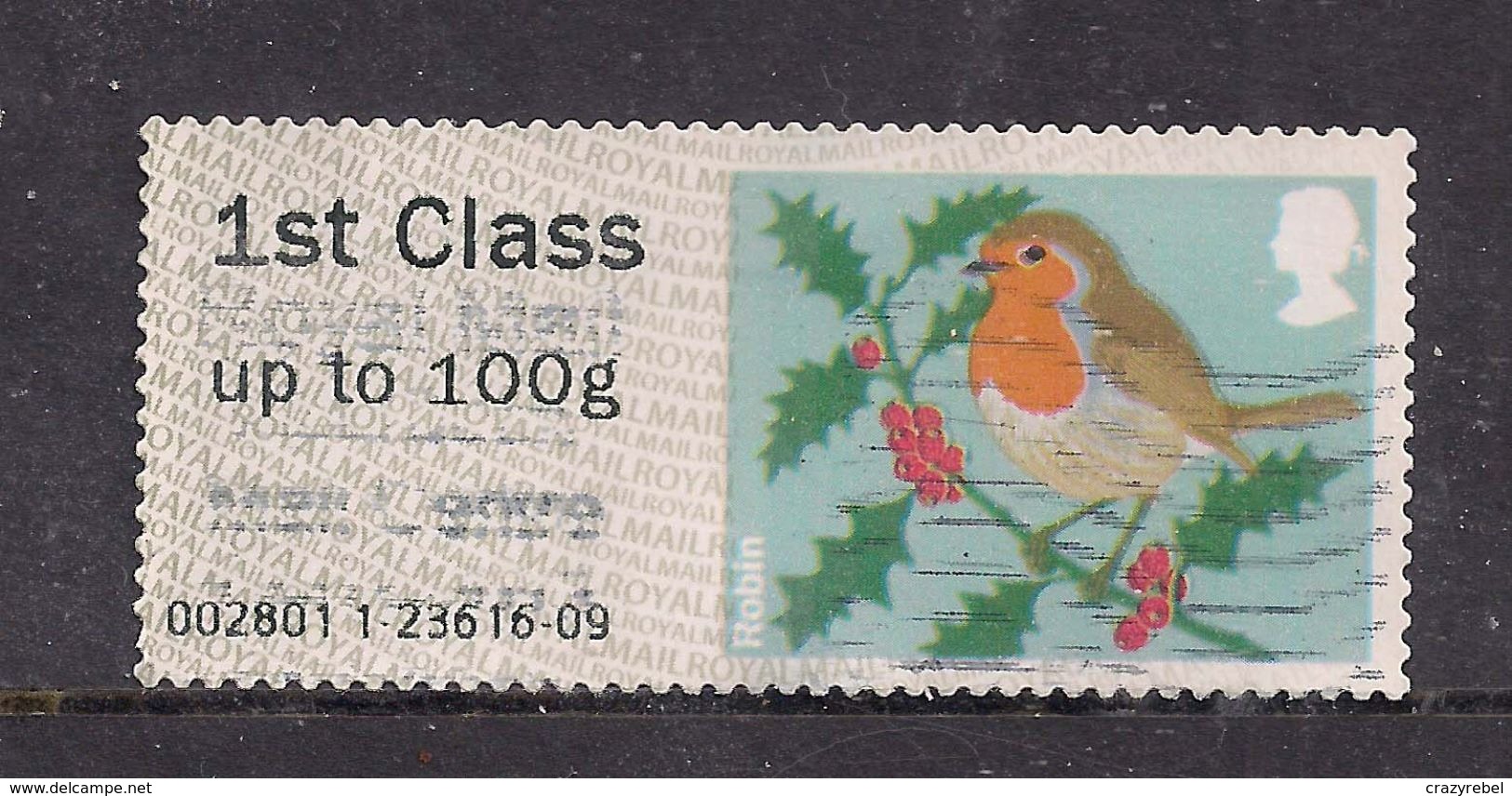 GB 2012 QE2 1st Up To 100 Gms Post & Go Christmas Robin ( T749 ) - Post & Go (distributeurs)