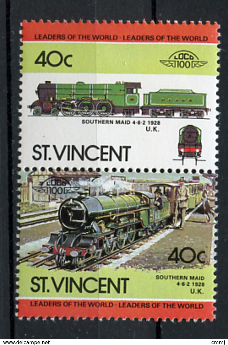 TRAINS - 1984 -  ST. VINCENT - Mi. Nr. 812/813 -  NH -  (UP.70.41) - St.Vincent (1979-...)