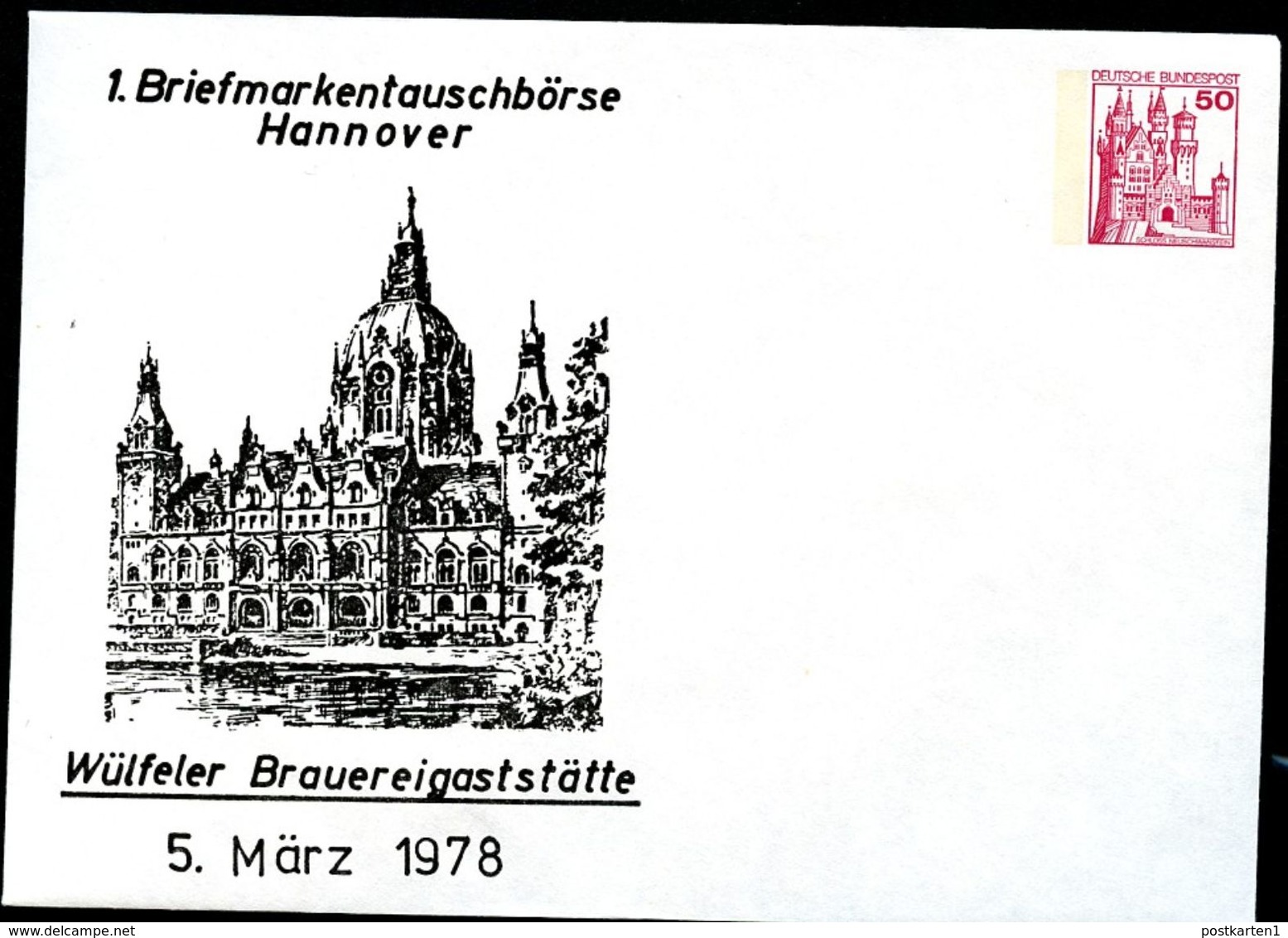 Bund PU112 D2/012 Privat-Umschlag RATHAUS HANNOVER 1978 - Enveloppes Privées - Neuves
