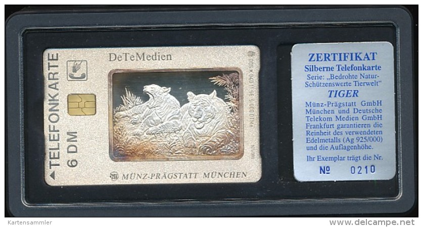 GERMANY  Silber Telefonkarte K 040.96 Tiger  - Siehe Scan - K-Serie : Serie Clienti