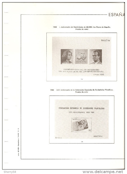 1988-HOJAS ÁLBUM EDIFIL (2) PRUEBAS OFICIALES AÑO 1988 ED. 15, 16 Y 17 - VER FOTOS PARCIALES - Essais & Réimpressions