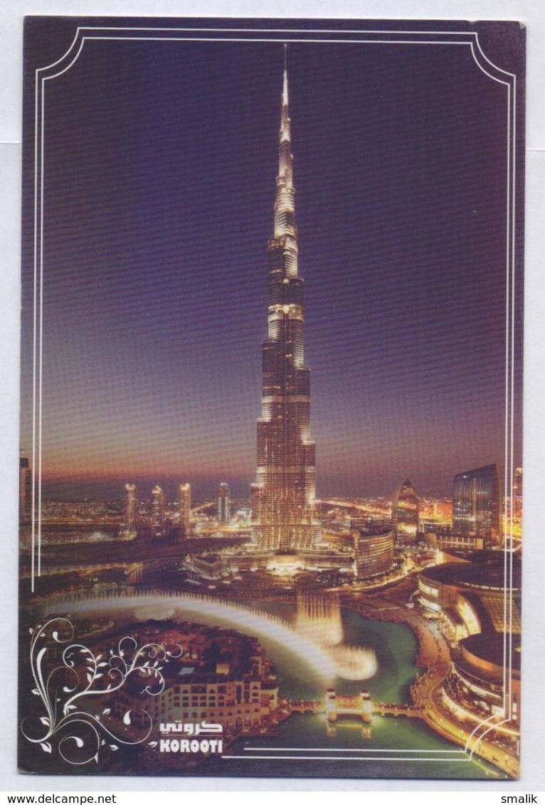 POSTCARD - World Tallest Building BURJ KHALIFA Night View, UAE United Arab Emirates, Unused POST CARD - United Arab Emirates