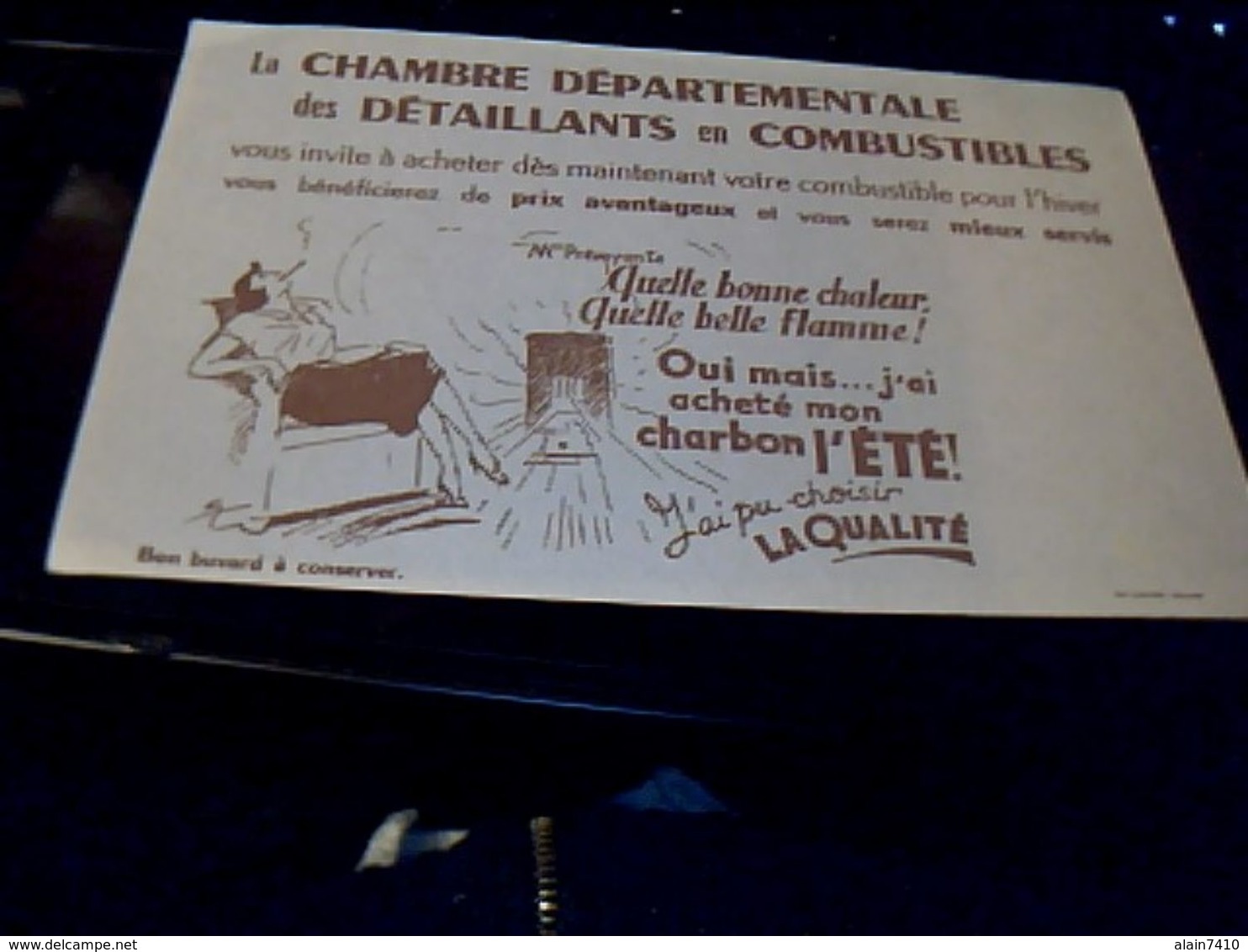Buvard Autour Du Charbon  Chambre Départementale Des Détaillants  En  Combustibles - C