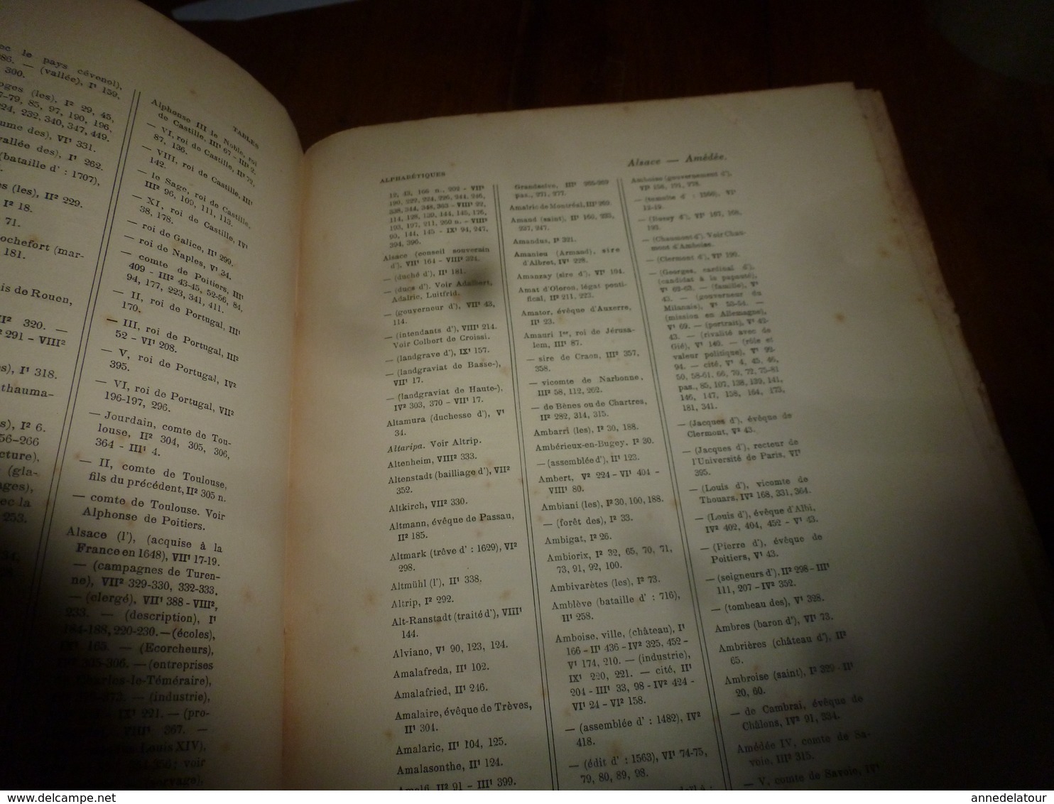 1911 HISTOIRE DE FRANCE  Depuis les origines jusqu'à la Révolution (Table Alphabétique)