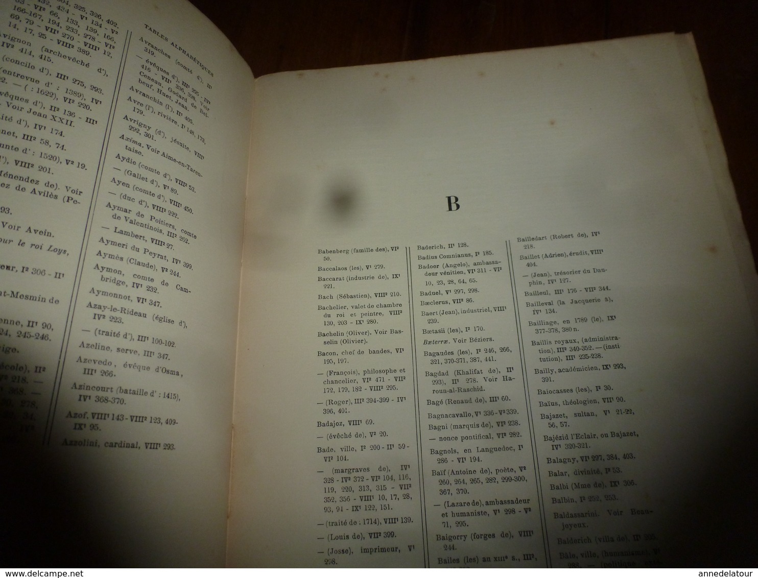 1911 HISTOIRE DE FRANCE  Depuis les origines jusqu'à la Révolution (Table Alphabétique)