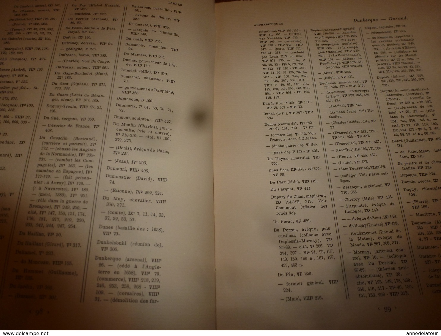 1911 HISTOIRE DE FRANCE  Depuis les origines jusqu'à la Révolution (Table Alphabétique)