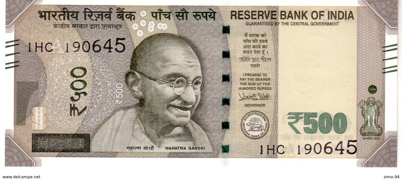 India P.114f  500 Rupees 2017 Letter A  Unc - India