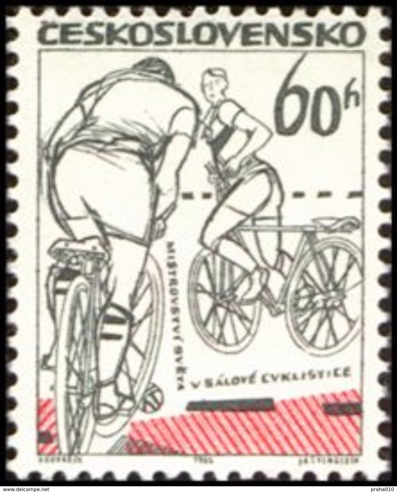 Czechoslovakia / Stamps (1965) 1412: World Championship In Cycle-ball; Painter: Vladimir Kovarik - Cyclisme