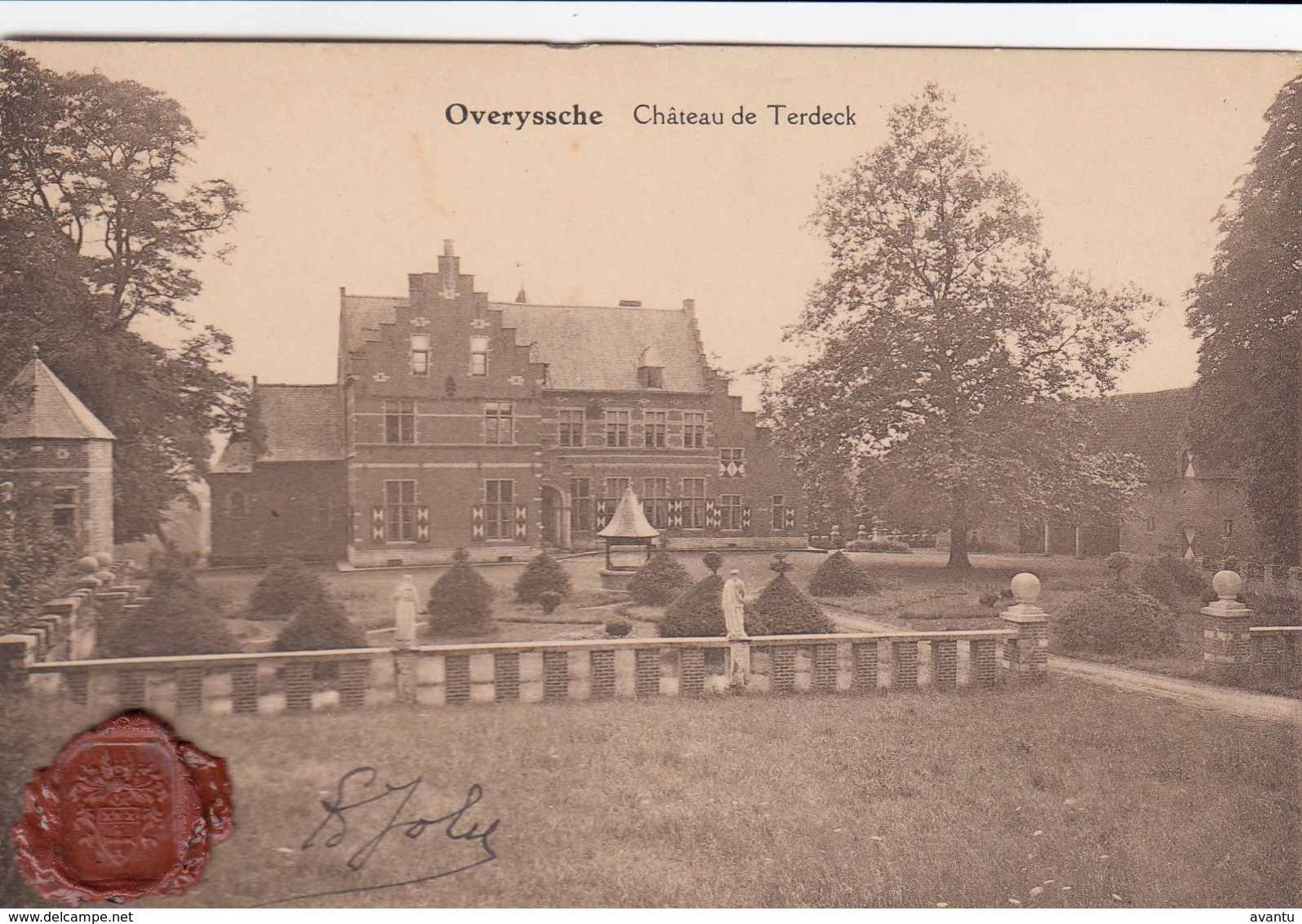 OVERIJSE / KASTEEL TERDECK  / LAKZEGEL  WAPENSCHILD LINKS ONDER - Overijse