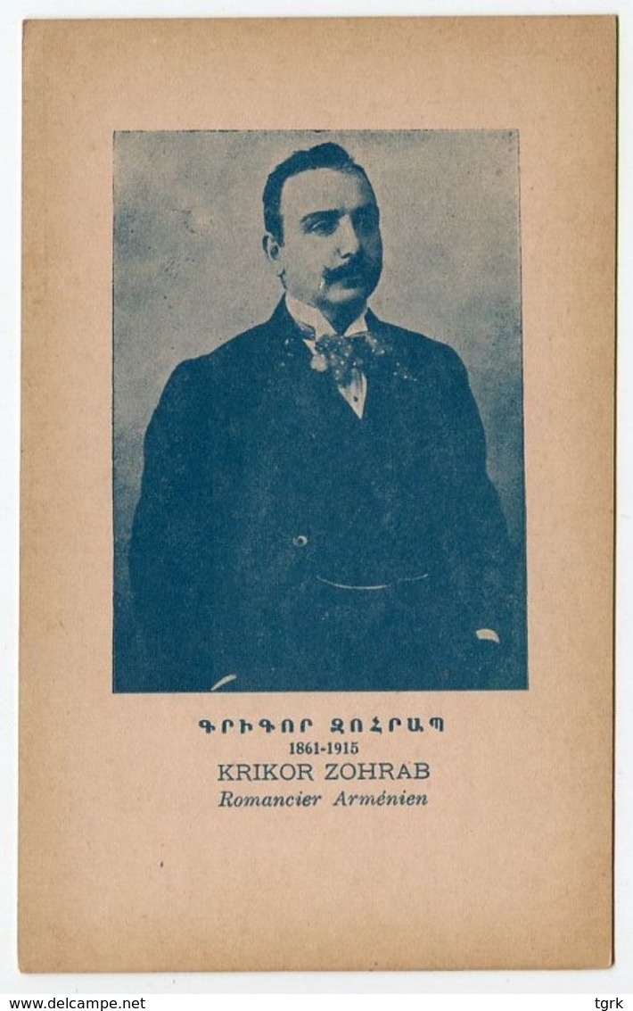 Arménie Krikor ZOHRAB Romancier Arménien 1861-1915 - Arménie