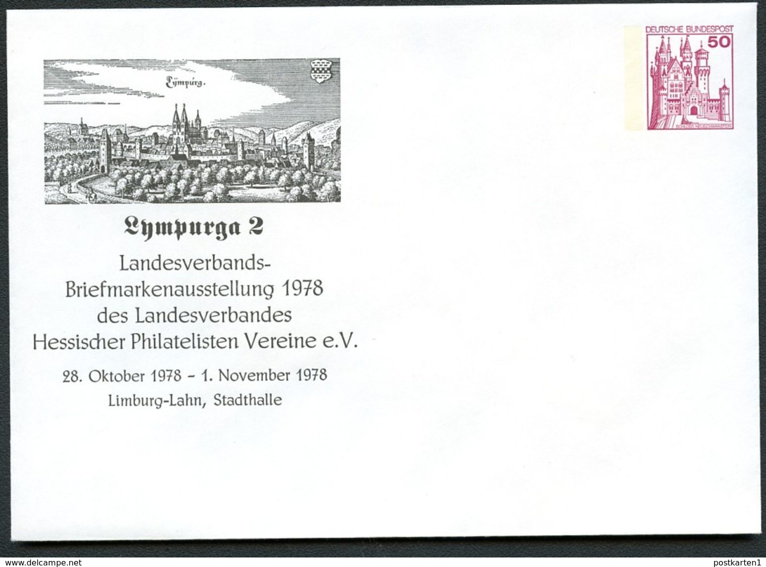 Bund PU112 D2/021a Privat-Umschlag LYMPURGA Limburg 1978 - Enveloppes Privées - Neuves
