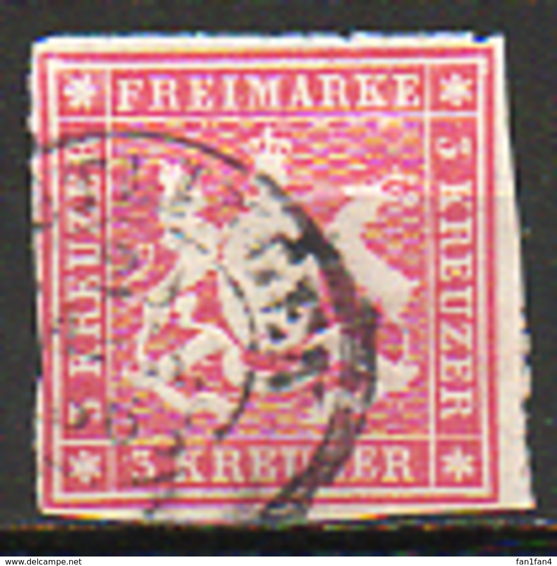 ALLEMAGNE - WURTEMBERG (Royaume) - 1866 - N° 31 - 3 Kreuzer Rose - Autres & Non Classés