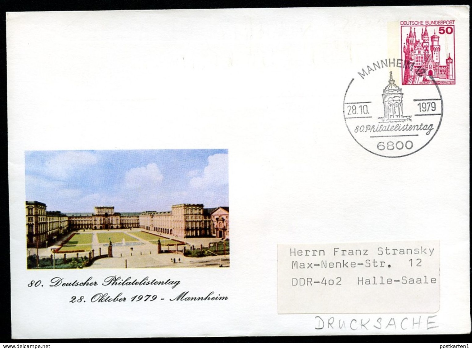 Bund PU112 D2/024 Privat-Umschlag SCHLOSS MANNHEIM Sost.1979  NGK 4,00 € - Private Covers - Used