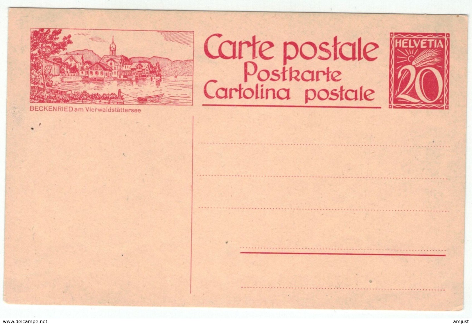 Suisse // Schweiz // Switzerland // Entiers Postaux // Entier Postal Neuf , Image Beckenried Am Vierwaldstättersee - Stamped Stationery