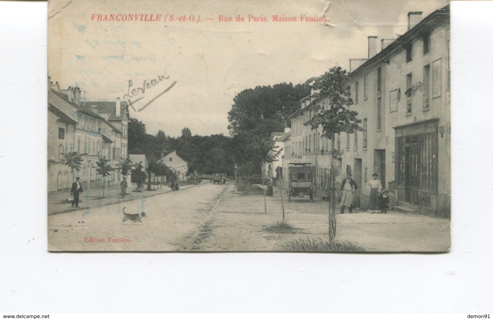 CPA - FRANCONVILLE - RUE DE PARIS - MAISON FOULLON - Animée - Franconville