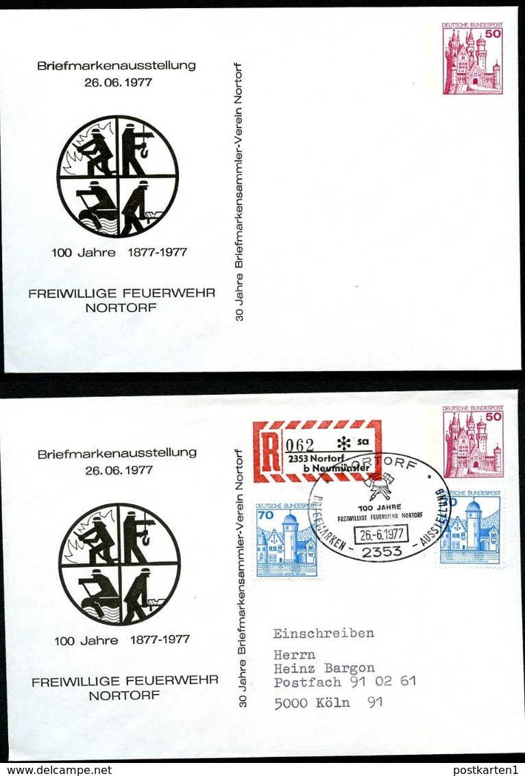 Bund PU112 D2/030 Privat-Umschläge FEUERWEHR NORTORF 1977 NGK 11,00 € - Enveloppes Privées - Oblitérées