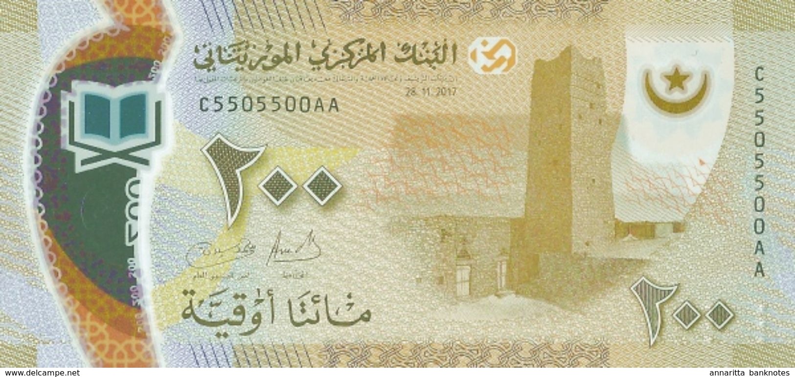 MAURITANIA 200 OUGUIYA 2017 P-24a UNC  [MR128a] - Mauritanie